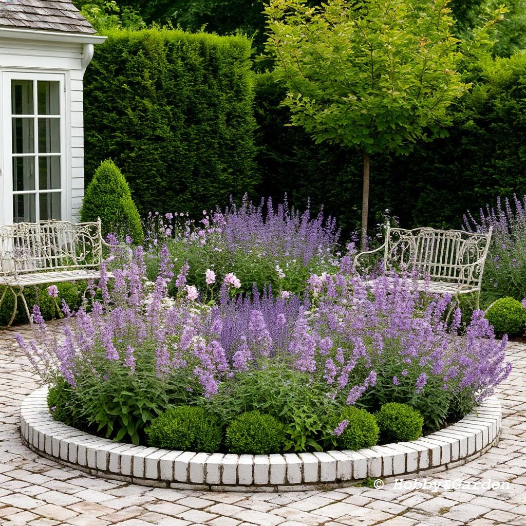 Место отдыха в лавандовой гамме